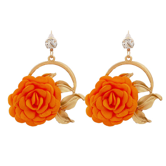 Aretes Colgantes de Tela Floral - Image 8