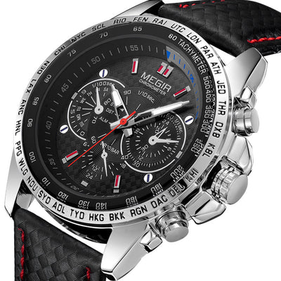 Reloj Cronógrafo Multifuncional de Acero Luminoso con Movimiento de Cuarzo - Image 6