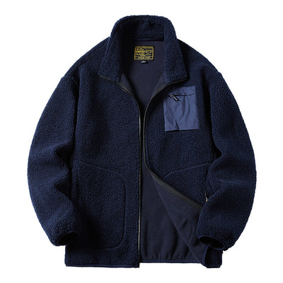 Chaqueta Denim con Forro de Terciopelo Talla Grande Hombre - Image 4