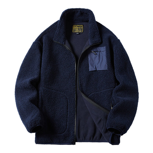 Chaqueta Denim con Forro de Terciopelo Talla Grande Hombre - Image 4