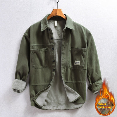 Chamarra de Trabajo Casual para Hombre con Forro de Algodón y Terciopelo - Image 2