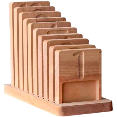 Tablero de Conteo Montessori con Marco de Nogal y Bandeja Pirámide - Image 12