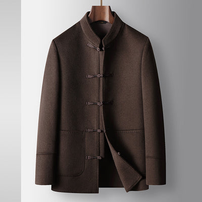 Abrigo de Lana para Hombre con Cuello Mao - Chaqueta Cálida de Estilo Asiático - Image 6