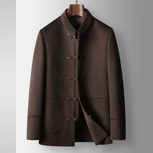 Abrigo de Lana para Hombre con Cuello Mao - Chaqueta Cálida de Estilo Asiático - Image 6