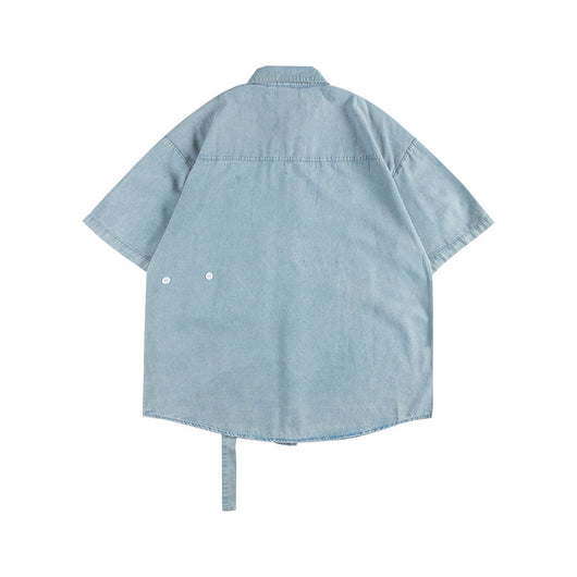 Camisa Cardigan Suelta Estilo Americano con Solapa - Image 12