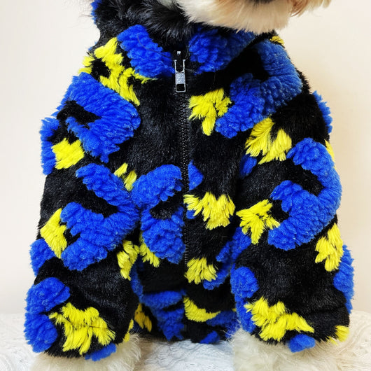 Abrigo Polar Estampado Alfabeto Cordero Otoño e Invierno para Mascotas - Image 3