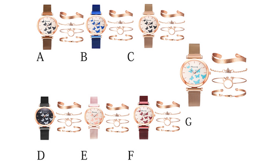 Set de Reloj de Cuarzo con Esfera de Mariposa - Image 16