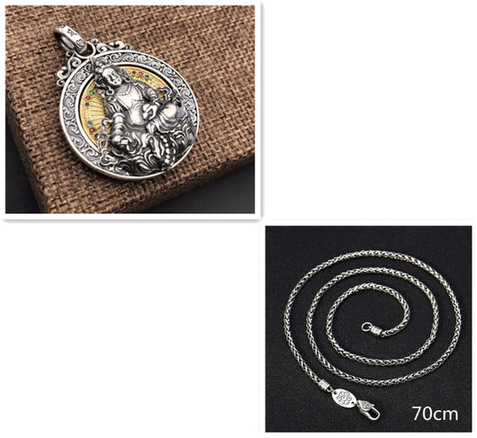 Colgante de Plata 925 con Mantra de Seis Caracteres y Bronce Giratorio - Image 8