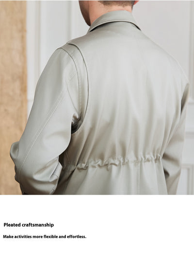 Chaqueta Safari Delgada con Control de Cintura para Hombre - Image 19
