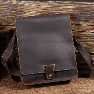 Bolso Bandolera Vintage de Cuero Crazy Horse para Hombre - Image 17