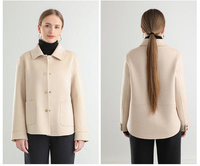 Abrigo Polo Cuello Clásico Mujer - Colores Sólidos Otoño Invierno - Image 17