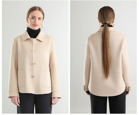 Abrigo Polo Cuello Clásico Mujer - Colores Sólidos Otoño Invierno - Image 17