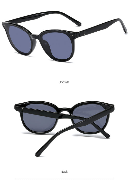 Jelly yellow frame sunglasses with green lenses, featuring a rounded cat-eye shape for UV protection and fashion. - Image 24