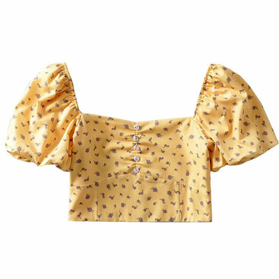 Blusa Princesa Floral Cuello Cuadrado con Mangas Voluminosas - Image 10