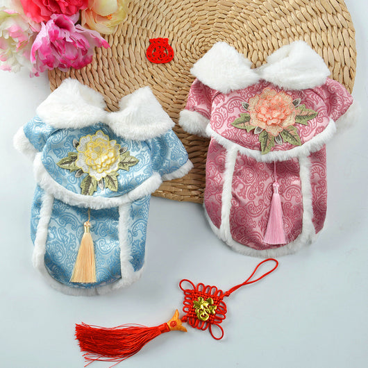 Traje Tang Festivo para Perros Pequeños - Colección Otoño Invierno