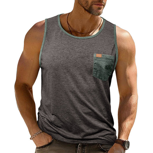 Camiseta Deportiva Suelta sin Mangas con Bolsillos y Estampado - Image 6