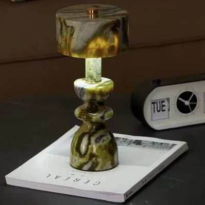 Lámpara de Escritorio Mármol Jade - Decoración Elegante