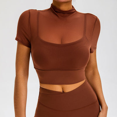 Top Deportivo Cuello Alto con Soporte de Pecho - Diseño Sensual Granate - Image 9