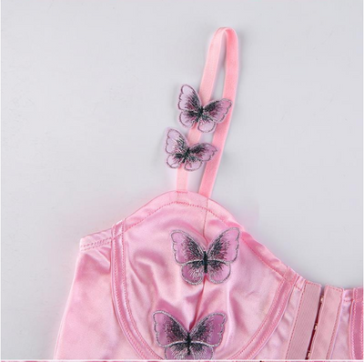 Camiseta de Satén con Cierre de Gancho y Diseño Mariposa para Mujer - Image 6