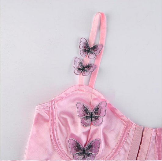 Camiseta de Satén con Cierre de Gancho y Diseño Mariposa para Mujer - Image 6