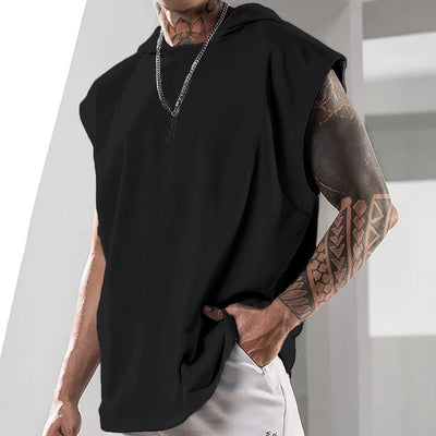 Chaleco Deportivo Holgado sin Mangas con Capucha para Hombre - Image 2