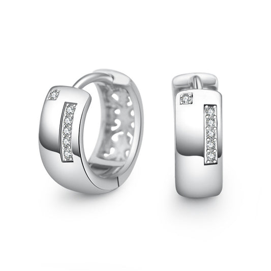 Aretes Coreanos Diamantados en U Minimalistas - Accesorios de Oreja Brillantes y Versátiles