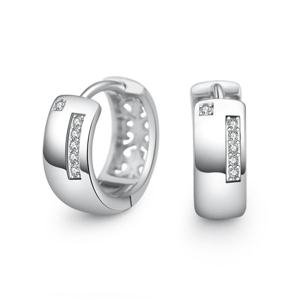 Aretes Coreanos Diamantados en U Minimalistas - Accesorios de Oreja Brillantes y Versátiles