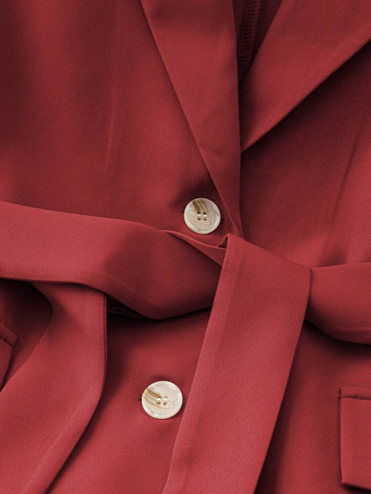 Chaleco Blazer Suelto Liso con Lazos Ajustables para Mujer - Image 20
