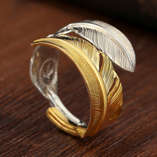 Anillo de Plata con Diseño de Pluma Vintage para Mujer - Image 9