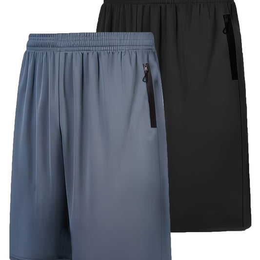 Pack 2 Shorts Deportivos Hombre Secado Rápido con Cintura Elástica