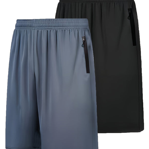 Pack 2 Shorts Deportivos Hombre Secado Rápido con Cintura Elástica