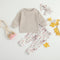Conjunto Infantil Sudadera y Pantalón con Estampado Lindo y Moño
