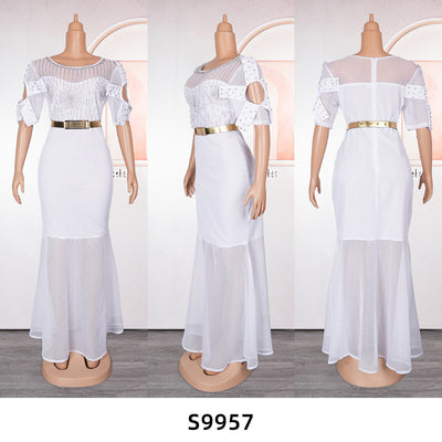 Vestido de Noche Fiesta Lujo Diamantes Bordados Cola Sirena - Image 19