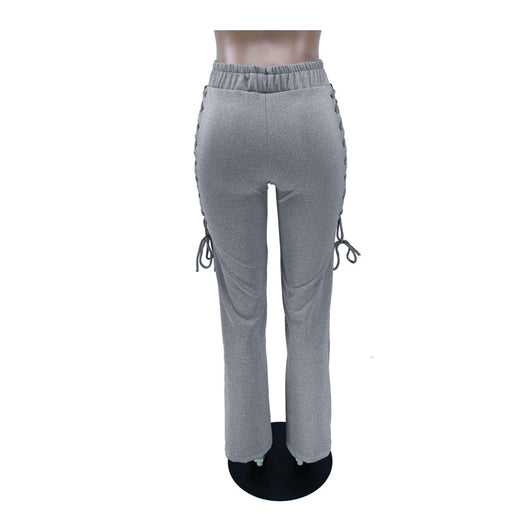 Pantalones Casuales Mujer con Ojales Laterales - Image 8