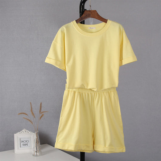 Conjunto de Verano Casual para Mujer - Blusa y Shorts de Algodón - Image 2