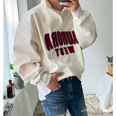 Sudadera con Cuello Solapa Hombre Estilo Coreano Fit Relajado Primavera - Image 2