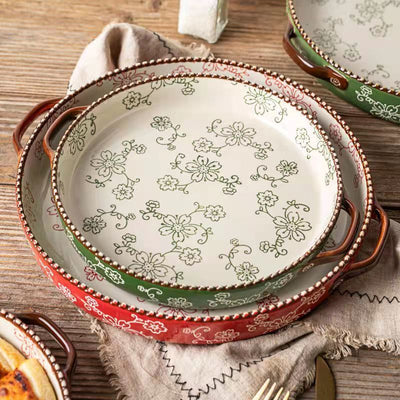 Bandeja de Horneado Cerámica Pintada a Mano con Flores de Cerezo Japonesas - Image 7