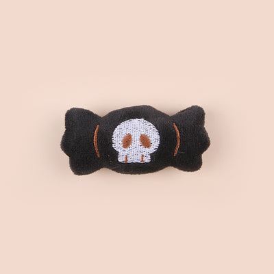 Plush cat teaser shaped like an eyeball lollipop with a blue iris, black pupil, and red bow. - Image 5