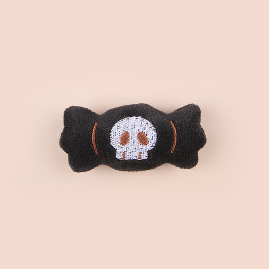 Plush cat teaser shaped like an eyeball lollipop with a blue iris, black pupil, and red bow. - Image 5