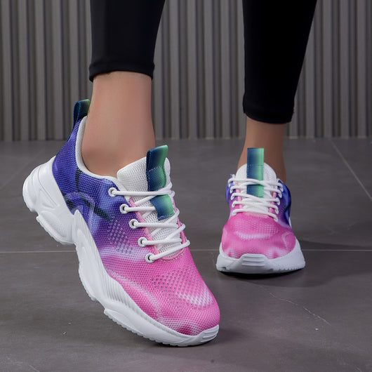 Tenis Casuales Floreados Talla Grande con Cordones - Image 7