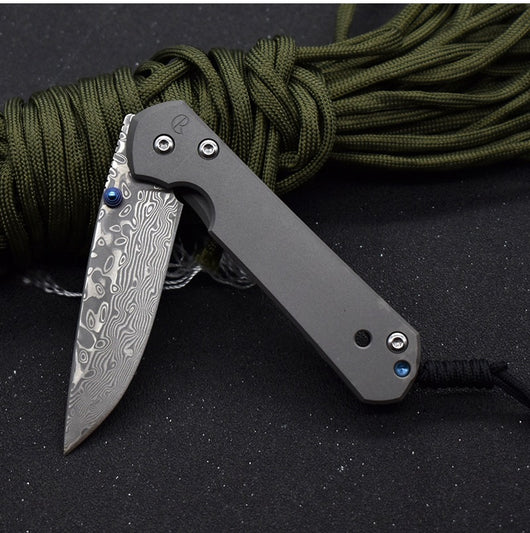 Cuchillo Plegable Damascus de Acero Damasco Premium - Image 8