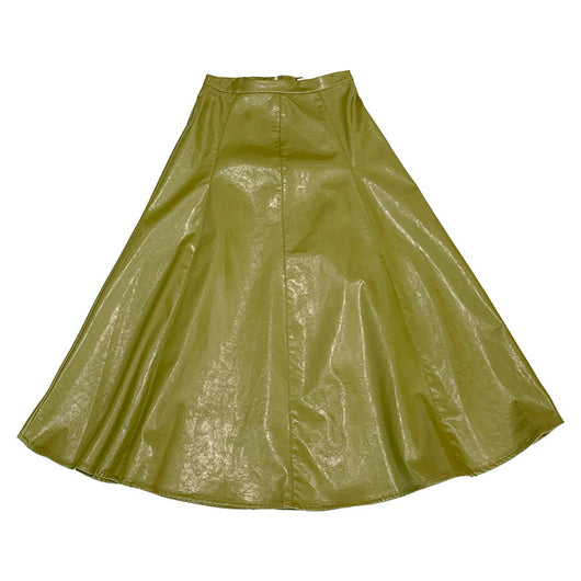 Falda de Cuero Cintura Alta Midi Unicolor - Image 10
