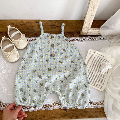 Pantalones de Trabajo con Tirantes Estampado Cuadros y Flores - Image 8