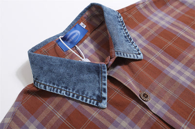 Camisa Cuadros Suelta Manga Corta para Hombre - Image 7