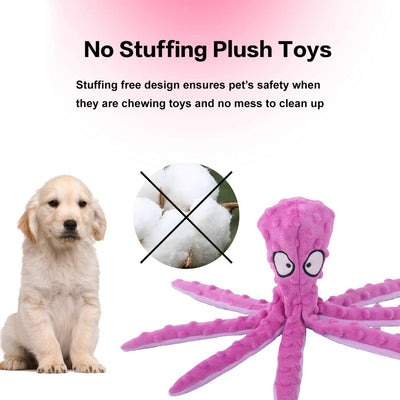 Juguete Pulpo Chirriante sin Relleno para Perros - Juguete Crujiente Interactivo para Cachorros - Image 10