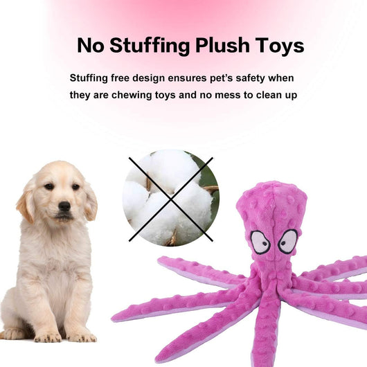 Juguete Pulpo Chirriante sin Relleno para Perros - Juguete Crujiente Interactivo para Cachorros - Image 10