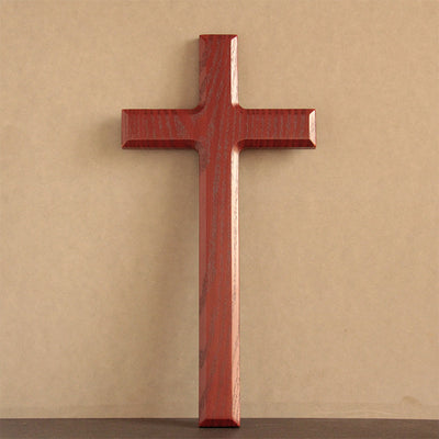 Crucifijo de Pared en Roble Ébano con Bordes Biselados - Obra Artesanal - Image 8