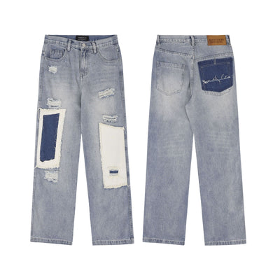 Jeans Rectos de Corte Americano con Detalles Desgastados - Image 13