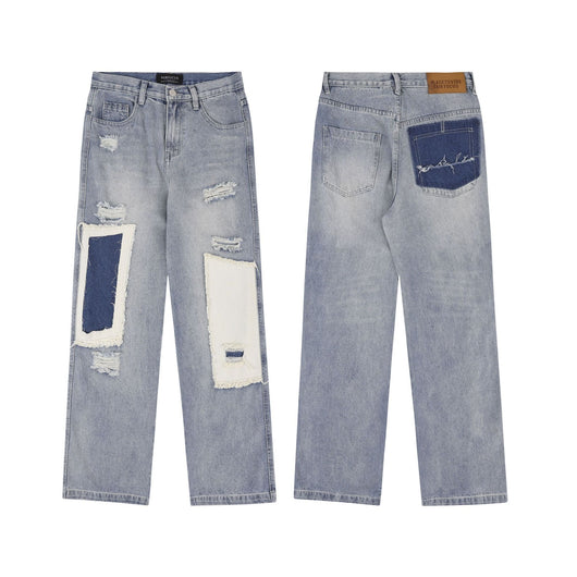 Jeans Rectos de Corte Americano con Detalles Desgastados - Image 13