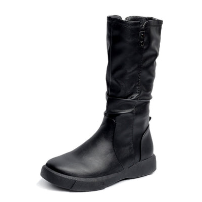 Botas Retro Invierno Talla Grande Piso Plano Importadas para Mujer - Image 8